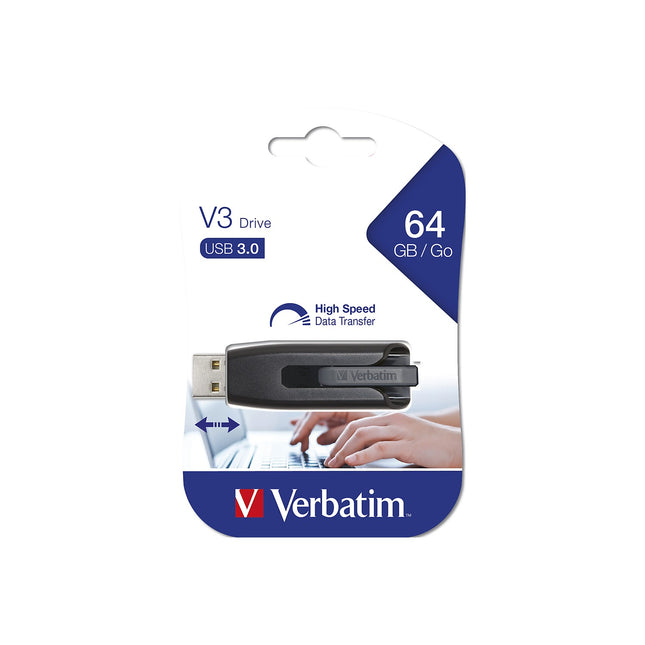 Clé USB VERBATIM USB 3.0 64GB STORE N GO DRIVE BLACK