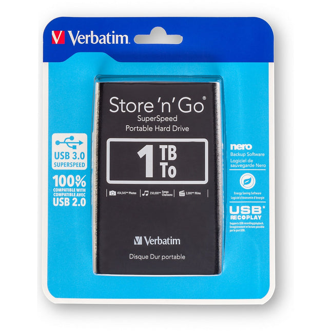 Disque dur externe VERBATIM 1To noir 2.5''