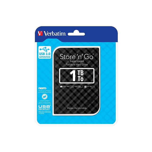 Disque dur externe VERBATIM Store N Go 2.5'' 1To Noir USB 3.0