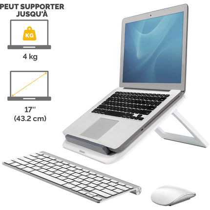 SUPPORT FELLOWES pc portable ergonomique Quicklift I blan