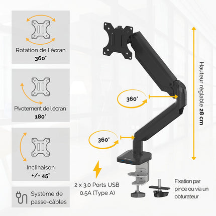 Support écran PC FELLOWES Support simple Platinum série