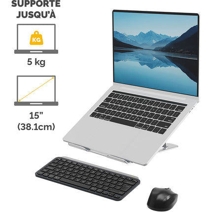 SUPPORT FELLOWES PC Portable ergonomique ALUMIA