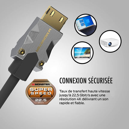Câble HDMI MONSTERCABLE M1000 UHD 4K HDR 22.5GBPS 3M