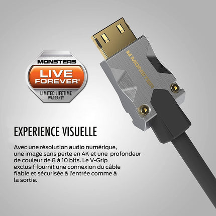 Câble HDMI MONSTERCABLE M1000 UHD 4K HDR 22.5GBPS 5M