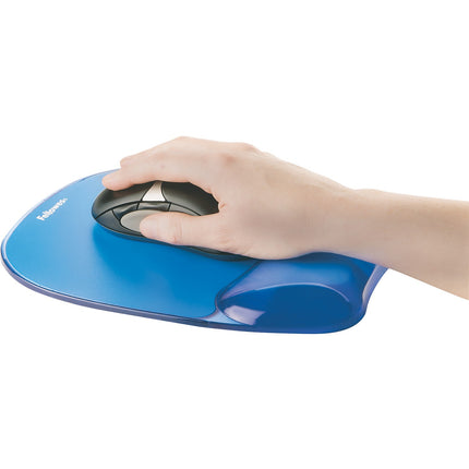 Repose-poignet FELLOWES repose poignet gel cristal bleu