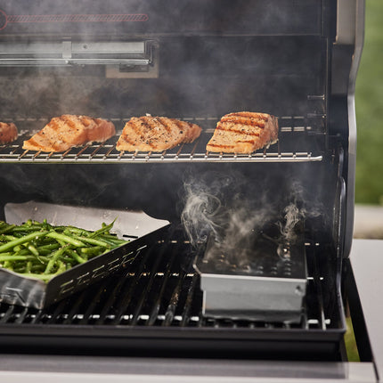Barbecue gaz WEBER Summit FS38 E black 5 brûleurs sur chariot, 91x49 cm réchaud latéral