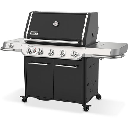 Barbecue gaz WEBER Summit FS38 E black 5 brûleurs sur chariot, 91x49 cm réchaud latéral