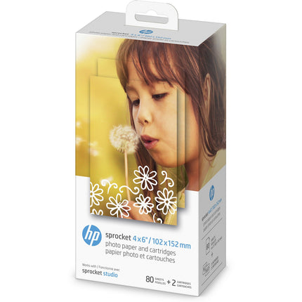 Papier photo instantané HP 2 cartouches + 80 feuilles pour Studio
