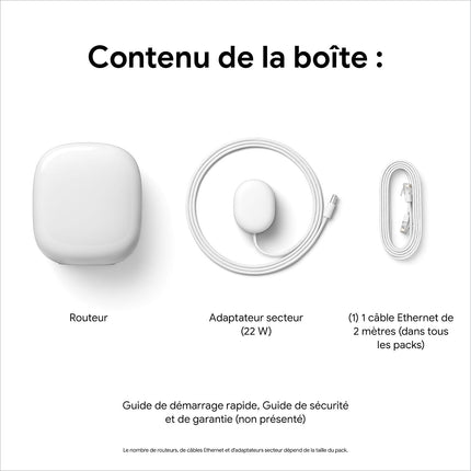Routeur Wifi GOOGLE Nest Wifi Pro - Wifi 6E, Neige