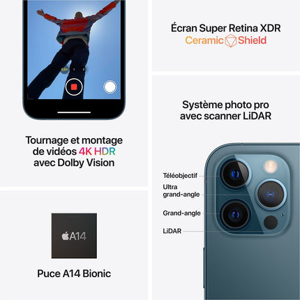 Smartphone APPLE iPhone 12 Pro Max Bleu 256 Go 5G Reconditionné