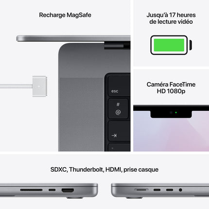 Ordinateur Apple MACBOOK Pro 14' M1 Pro 1To SSD Gris SidÈral Reconditionné