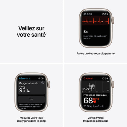 Montre connectée APPLE WATCH 41MM Alu/Lumière Stellaire Series 7 Reconditionné