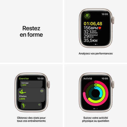 Montre connectée APPLE WATCH 41MM Alu/Lumière Stellaire Series 7 Reconditionné