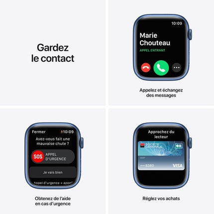 Montre connectée APPLE WATCH 45MM Alu/Bleu Series 7 Reconditionné