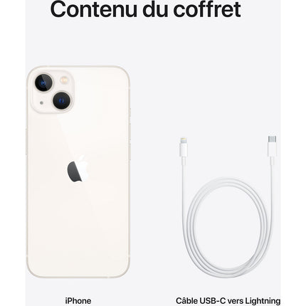 Smartphone APPLE iPhone 13 Lumière stellaire 256Go 5G Reconditionné
