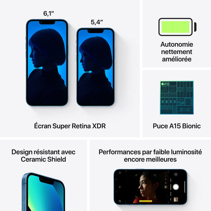Smartphone APPLE iPhone 13 Bleu 512Go 5G Reconditionné