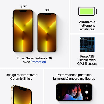 Smartphone APPLE iPhone 13 Pro Or 512Go 5G Reconditionné