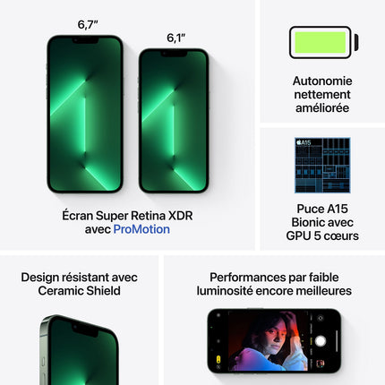 Smartphone APPLE iPhone 13 Pro Max Vert Alpin 256Go 5G Reconditionné