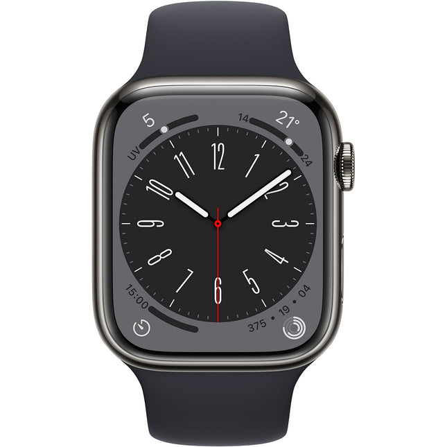 Montre connectée APPLE WATCH 45MM Acier Graph/Minuit Series 8 Cellula Reconditionné