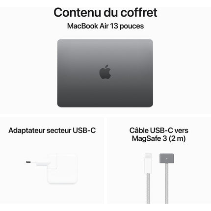 Ordinateur Apple MACBOOK Air 13' M2 16Go CPU8 GPU10 1To Gris sid Reconditionné