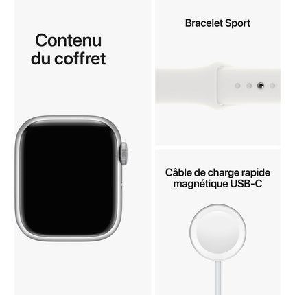 Montre connectée APPLE WATCH 41MM Alu Argent/Blanc Series 8 Reconditionné
