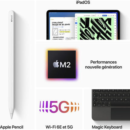 Tablette Apple IPAD Pro 12.9 M2 512Go Argent Cellular Reconditionné