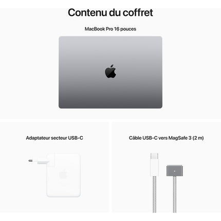 Ordinateur Apple MACBOOK Pro 16' M2 Pro 16Go RAM 1To SSD Gris Reconditionné
