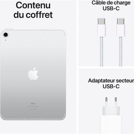 Tablette Apple IPAD 10.9 256Go Argent Cellular 10 Gen 2022 Reconditionné