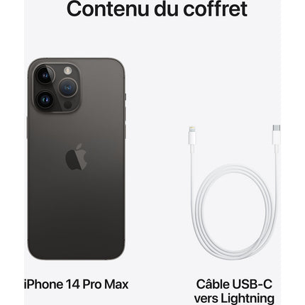 Smartphone APPLE iPhone 14 Pro Max Noir Sidéral 512Go 5G Reconditionné