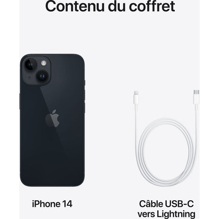 Smartphone APPLE iPhone 14 Minuit 256Go 5G Reconditionné