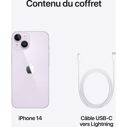 Smartphone APPLE iPhone 14 Mauve 256Go 5G Reconditionné