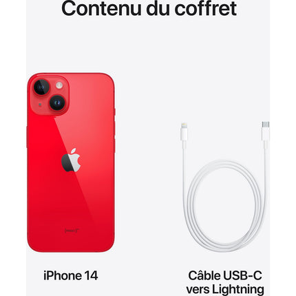 Smartphone APPLE iPhone 14 (PRODUCT)RED 256Go 5G Reconditionné