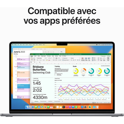 Ordinateur Apple MACBOOK Air 15' M2 8Go RAM 256Go SSD Gris Reconditionné