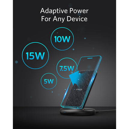 Chargeur ANKER sans-fil Qi stand textile
