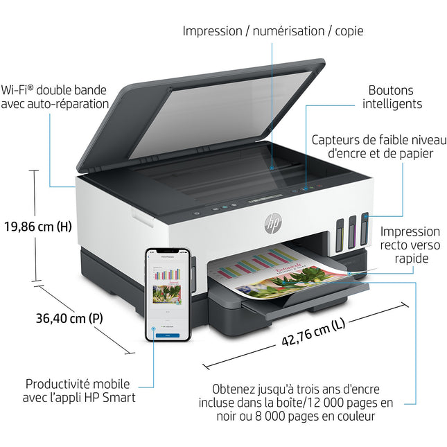 Imprimante jet d'encre HP Smart Tank 7005/7007