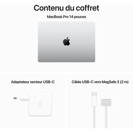 Ordinateur Apple MACBOOK Pro 14' M3 8Go RAM 512Go SSD Argent Reconditionné