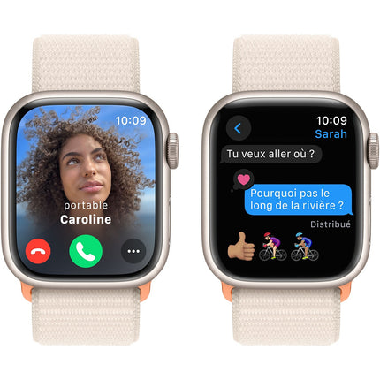 Montre connectée APPLE WATCH Serie 9 41mm Aluminium/Lumière Stellaire Loop Reconditionné