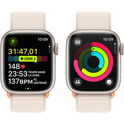 Montre connectée APPLE WATCH Serie 9 41mm Aluminium/Lumière Stellaire Loop Reconditionné