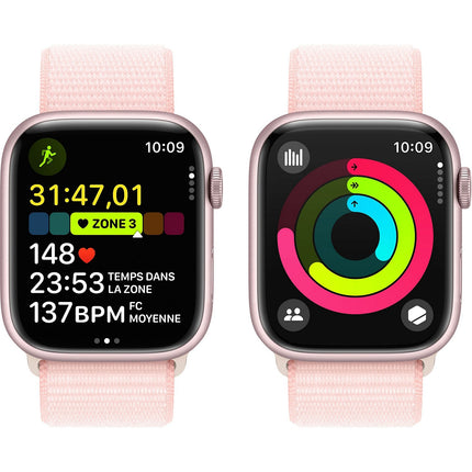 Montre connectée APPLE WATCH Serie 9 41mm Aluminium / Rose Loop Reconditionné