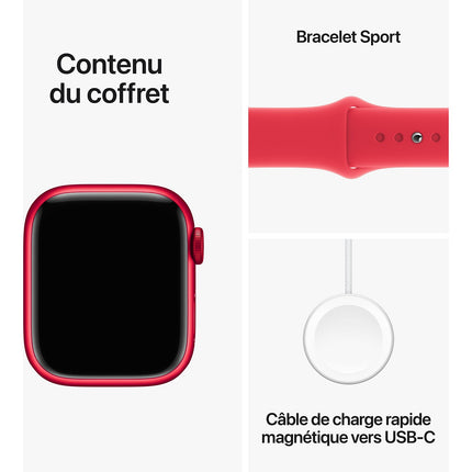 Montre connectée APPLE WATCH Serie 9 45mm Aluminium/(PRODUCT)RED M/L Reconditionné