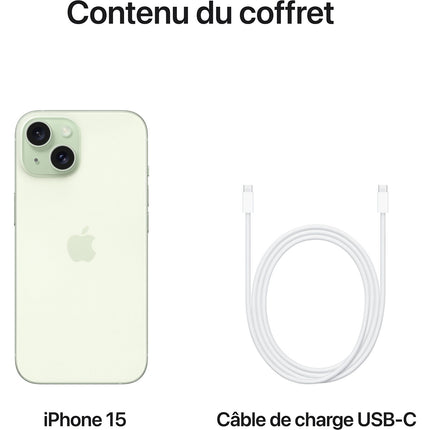 Smartphone APPLE iPhone 15 Vert 128Go 5G Reconditionné
