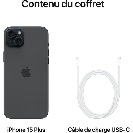 Smartphone APPLE iPhone 15 Plus Noir 128Go 5G Reconditionné