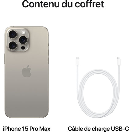 Smartphone APPLE iPhone 15 Pro Max Titane Naturel 512Go Reconditionné