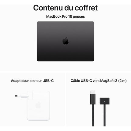 Ordinateur Apple MACBOOK Pro 16' M3 Pro 18Go RAM 512Go SSD Noir Reconditionné