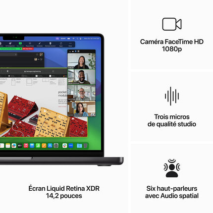 Ordinateur Apple MACBOOK Pro 14' M3 Pro 18Go RAM 512Go SSD Noir Reconditionné