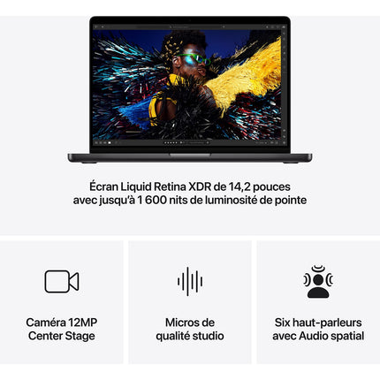 Ordinateur Apple MACBOOK Pro 14' M4 16Go CPU10 GPU10 512Go Noir Reconditionné
