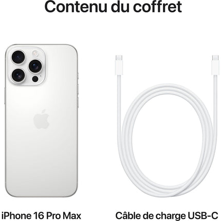 Smartphone APPLE iPhone 16 Pro Max Titane Blanc 256Go Reconditionné