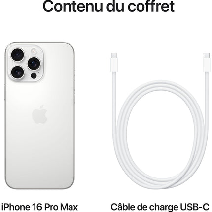 Smartphone APPLE iPhone 16 Pro Max Titane Blanc 1To Reconditionné