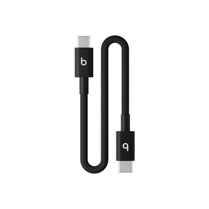 Câble de charge BEATS tissé court USB-C vers USB-C 20 cm Noir