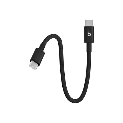 Câble de charge BEATS tissé court USB-C vers USB-C 20 cm Noir